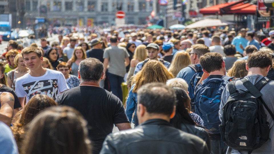 Drukte op de Dam in Amsterdam