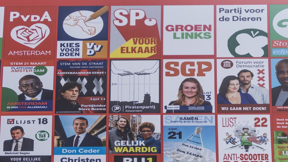 Paula Schot op een verkiezingsposter van de SGP