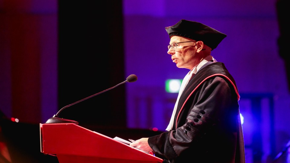 Daniël Wigboldus als voorzitter van het college van bestuur van de Radboud Universiteit in Nijmegen in 2023.