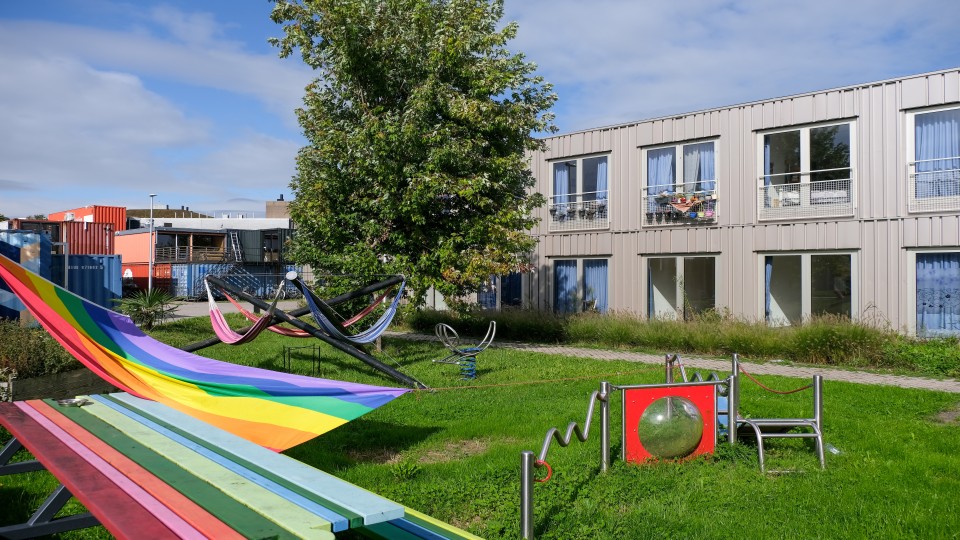 Containerwoningen voor statushouders. ANP /Hollandse Hoogte /Kim van Dam