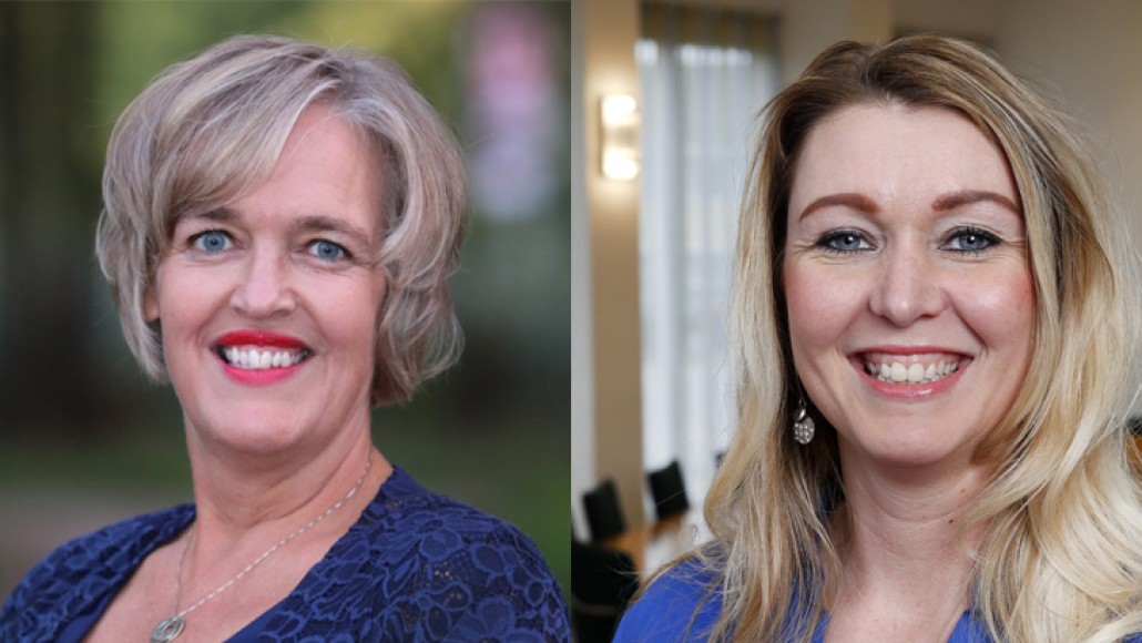 Wethouders Yvonne Roos (l) en Judie Kloosterman (r)