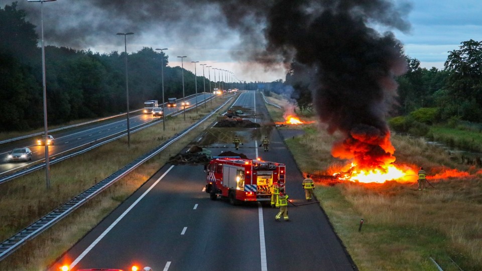Snelweg boeren brand