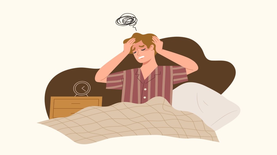 Tekening van zieke in bed