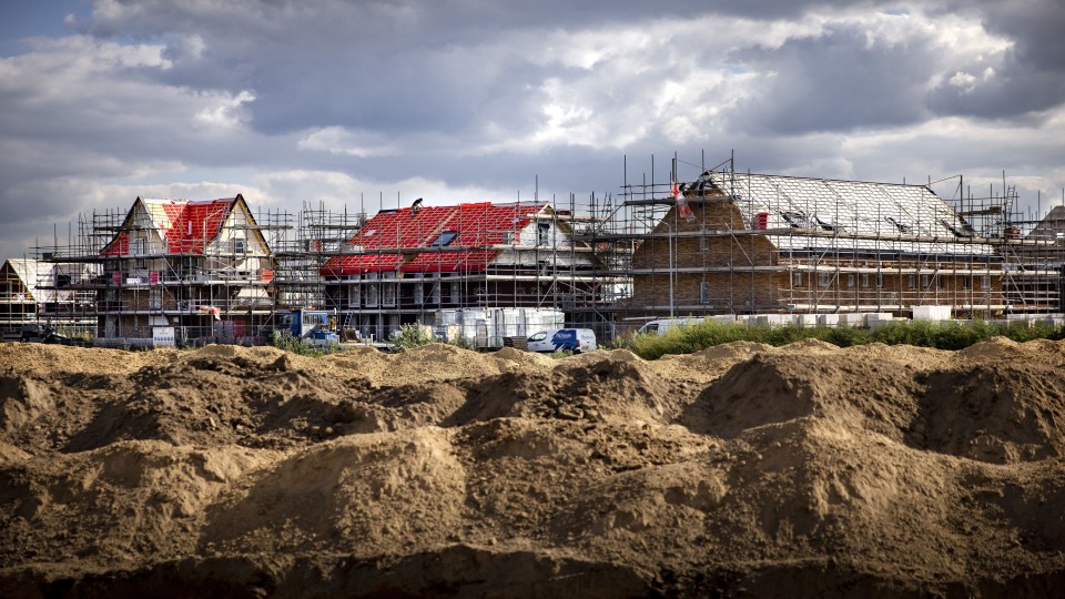 Woningbouw in de wijk Zilverackers in Veldhoven.