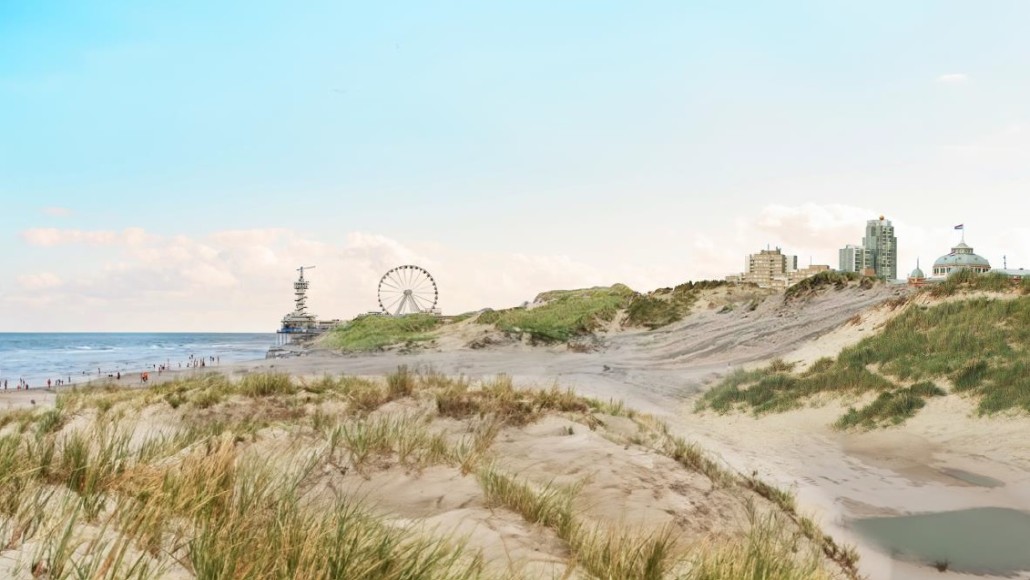 Verbeelding toekomstige kustlijn Scheveningen.