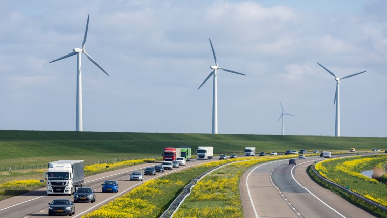 Duurzame energie langs snelwegen Noord-Holland