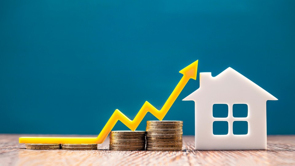 Huis geld pijl omhoog
