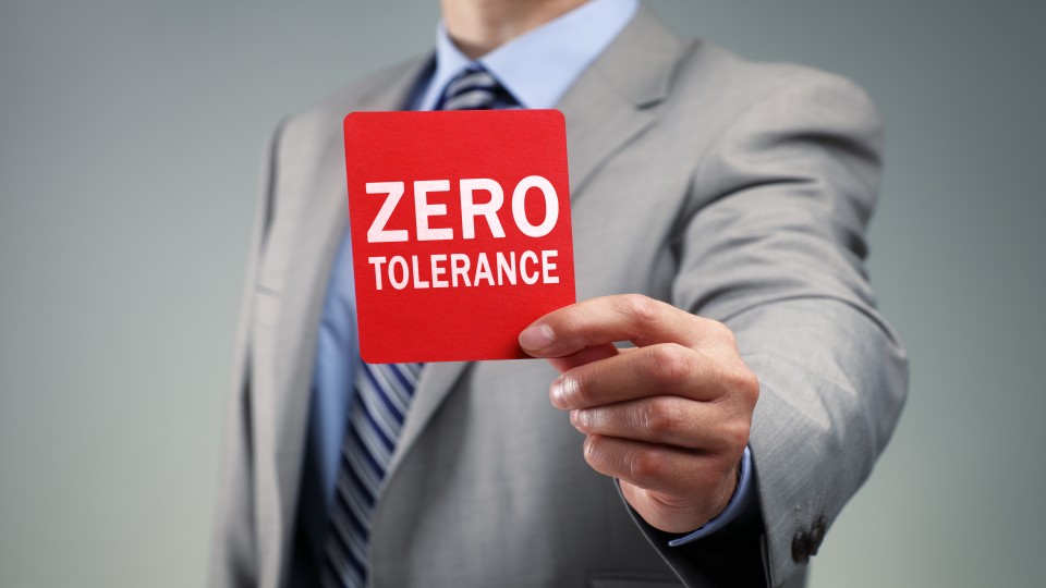 zero tolerance shutterstock