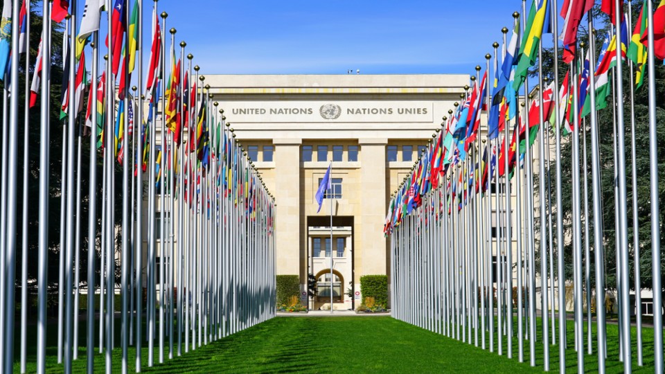 Palais des Nations, het kantoor van de Verenigde Naties in Genève (Shutterstock).