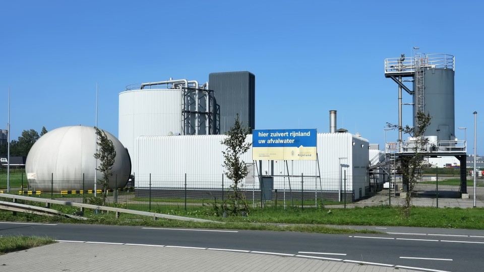 De afvalwaterzuiveringsinstallatie van Hoogheemraadschap Rijnland.