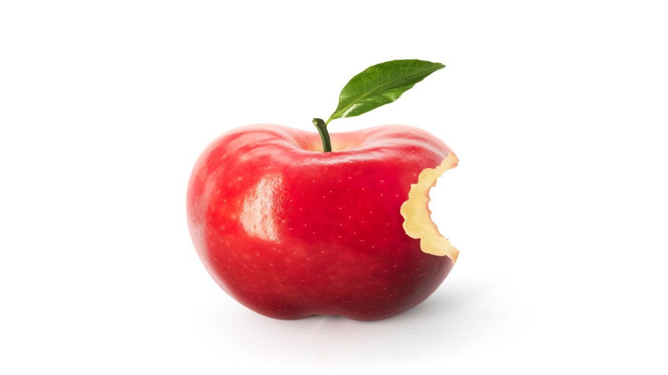 Appel met hap eruit