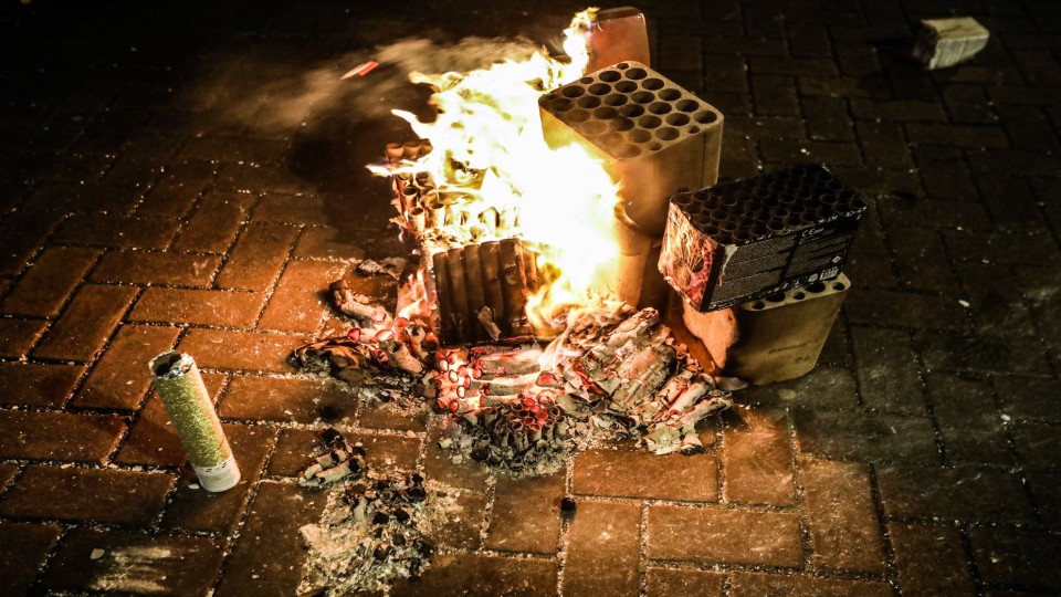 Brandend vuurwerk