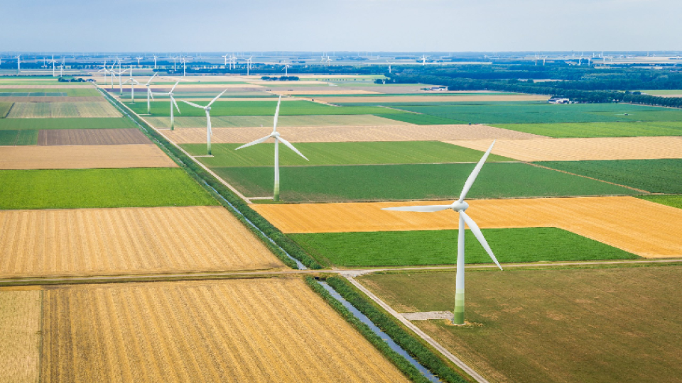 Windmolens op akkers