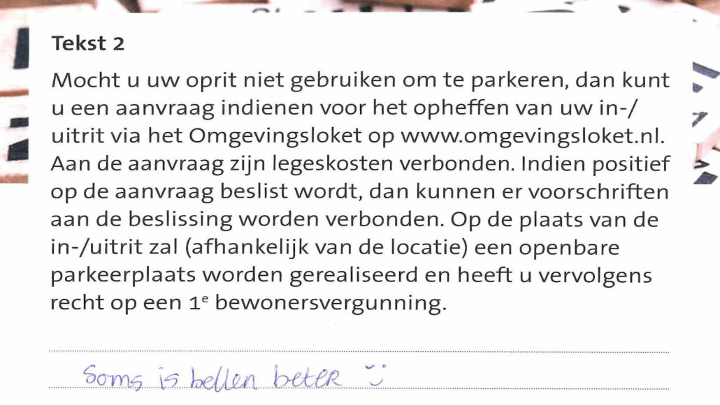 Een ellenlange tekst, samengevat als 'Soms is bellen beter'