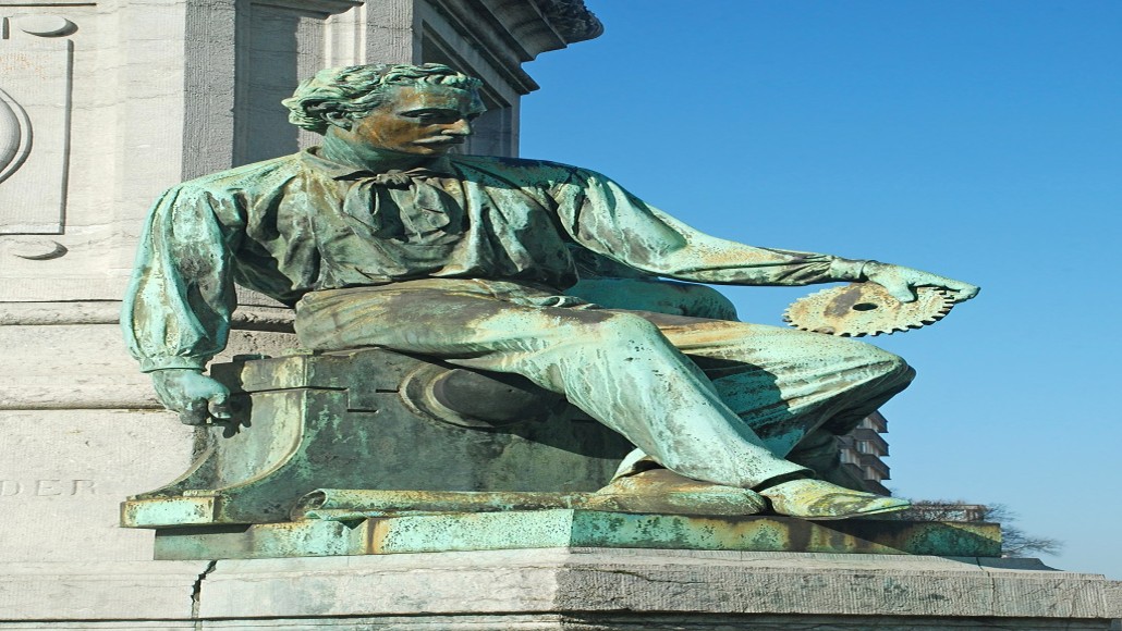 Beeld dat onderdeel is van momument op Luxemburgplein in Brussel.