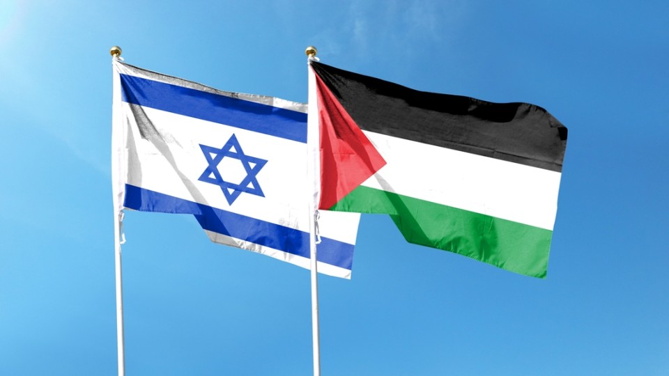 vlaggen Palestina en Israel