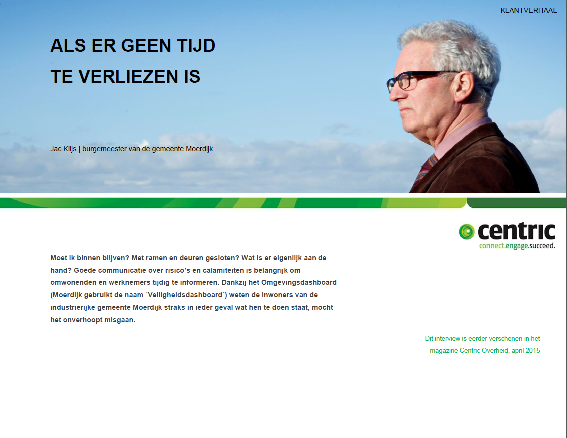 Omgevingsdashboard bevordert zelfredzaamheid inwoners gemeente Moerdijk bij calamiteiten