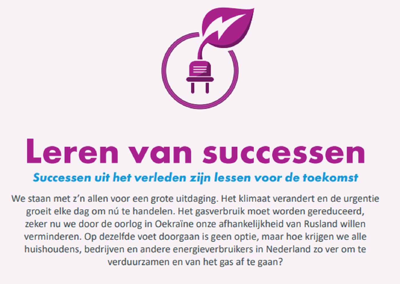 Energietransitie: leren van successen