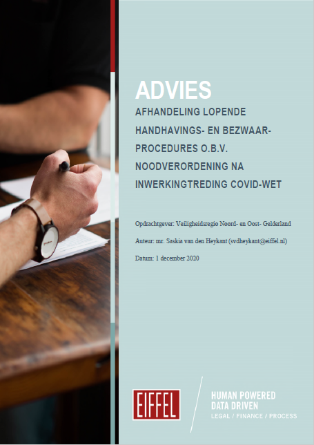 Advies afhandeling lopende handhavings- en bezwaarprocedures o.b.v. noodverordening na inwerkingtreding COVID-wet