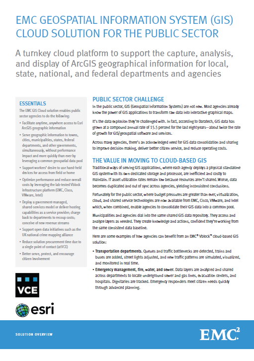 EMC Geospatial Information System (GIS) Cloud Solution For The Public Sector