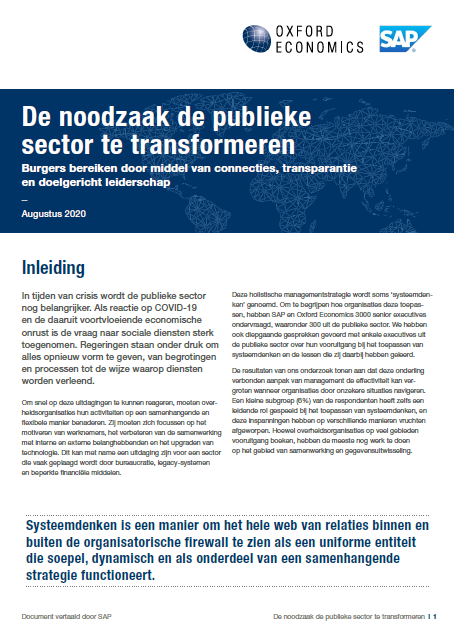 De noodzaak de publieke sector te transformeren