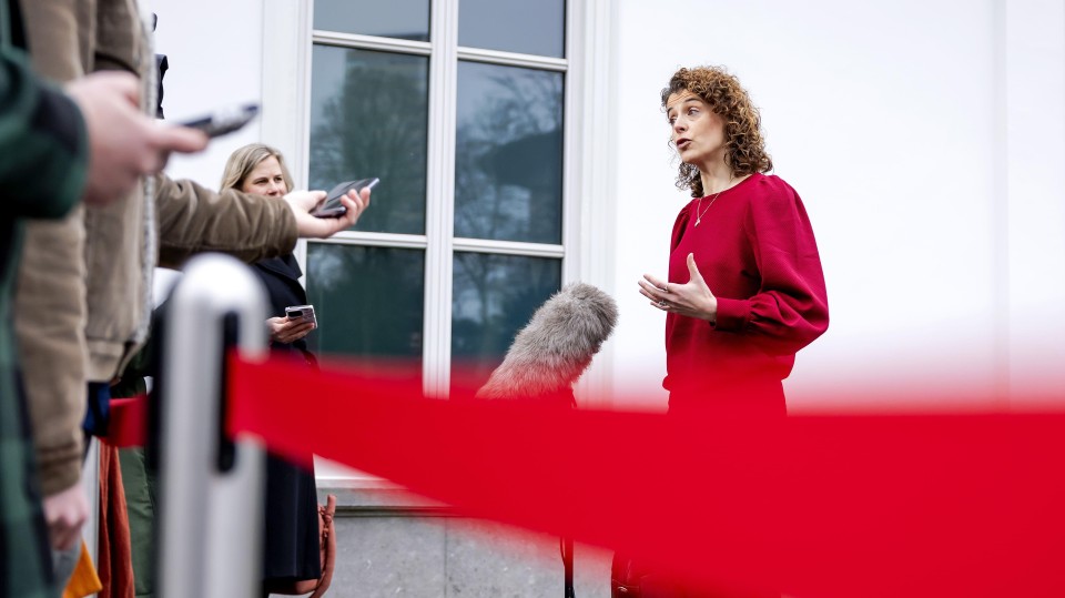 Klimaatminister Sophie Hermans eind maart voorafgaand aan de ministerraad in het Catshuis.