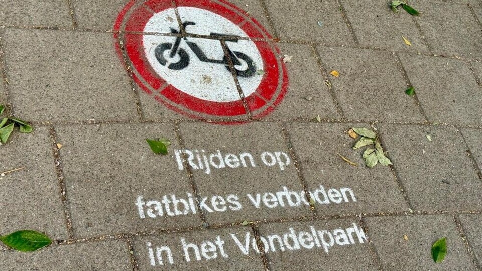 Fatbikes verboden in het Vondelpark, Amsterdam