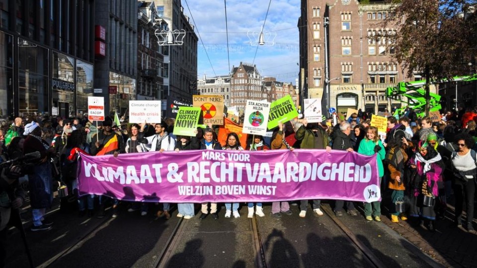 Klimaatprotest in Amsterdam