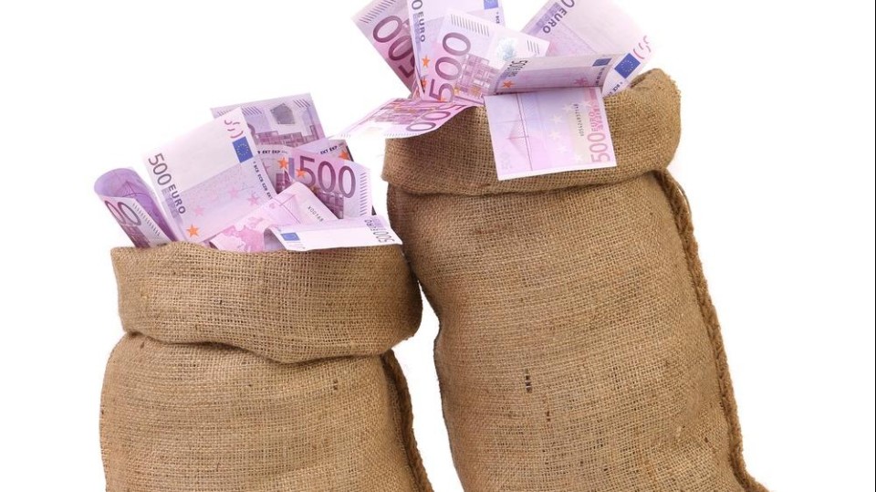 Zakken met geld 