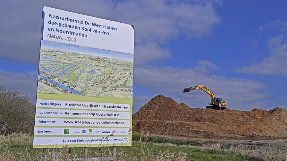 Een natuurherstelproject dit jaar in De Weerribben, namens de provincie Overijssel en Staatsbosbeheer.