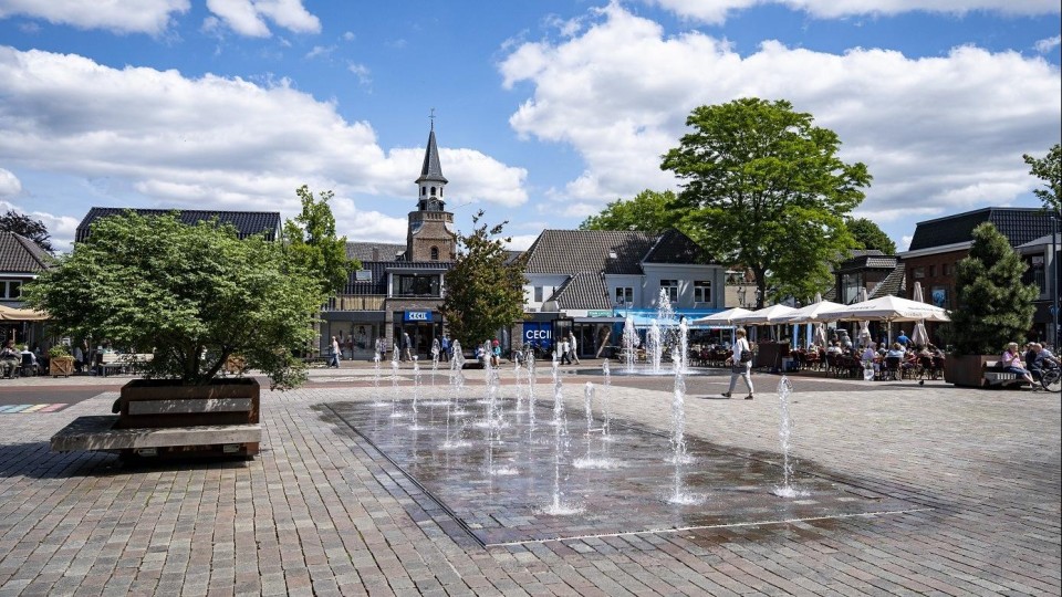 Het marktplein in Nunspeet.