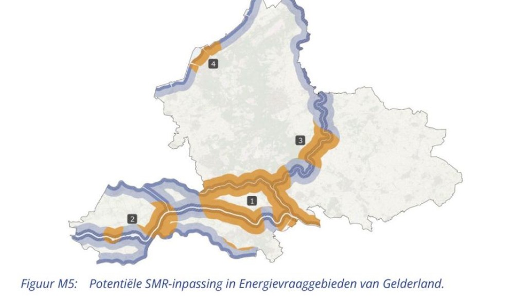 Zoekgebieden voor SMR's in Gelderland.