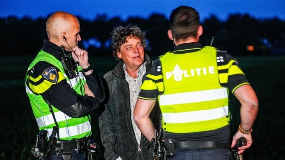 Jan Huzen bij de illegale grenscontroles