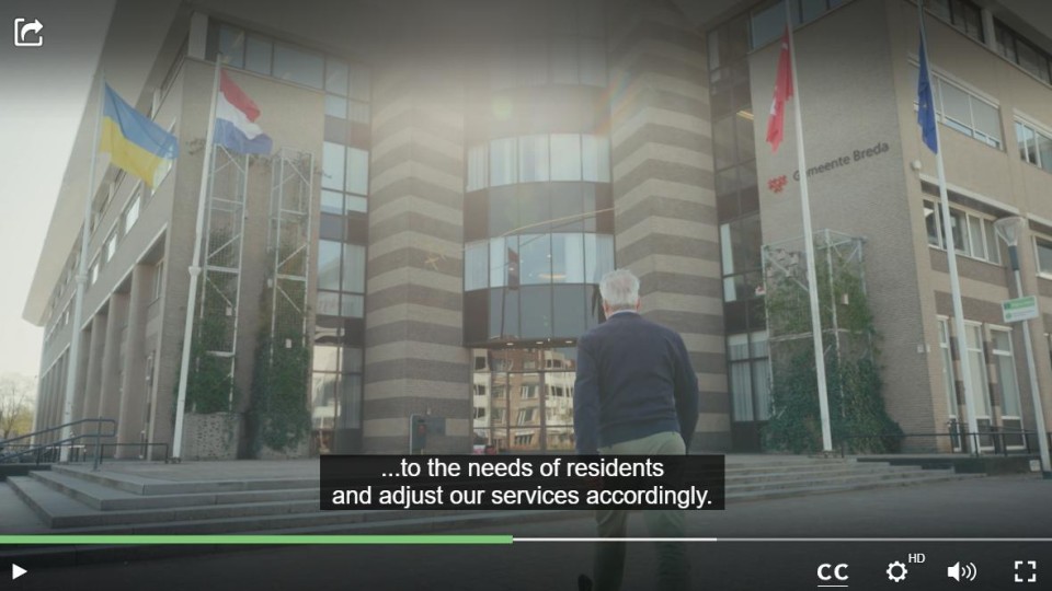 Gemeentehuis Breda in screenshot video voor Microsoft