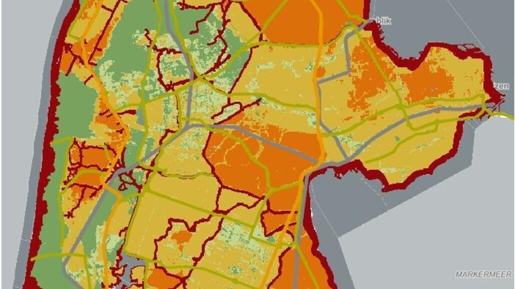 Een fragment van de Noord-Hollandse Signaalkaart.