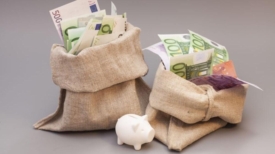 twee zakken met geld 