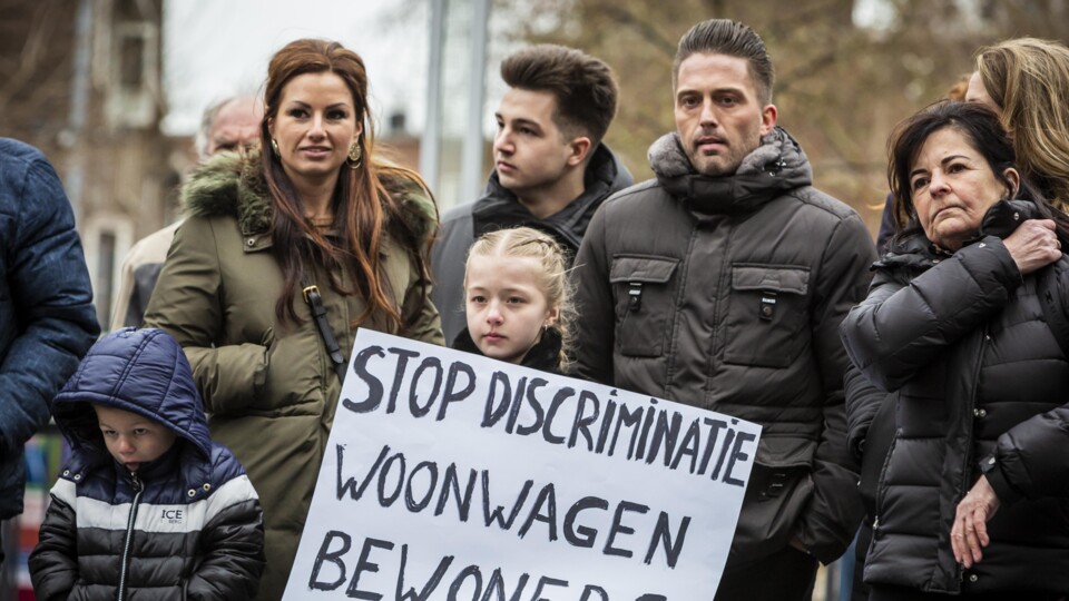 Woonwagenbewoners demonstreren 