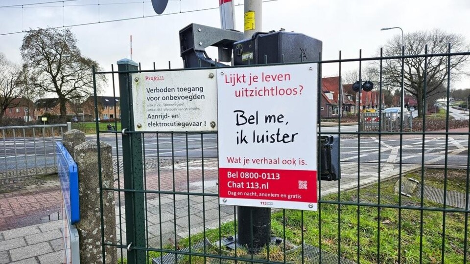 Bord bij spoorwegovergang