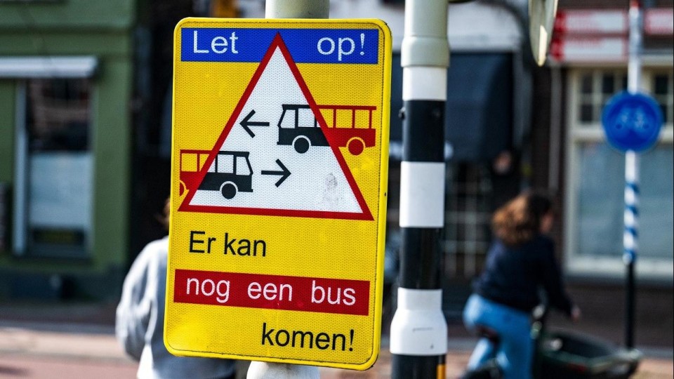 Verkeersbord in Zwolle.