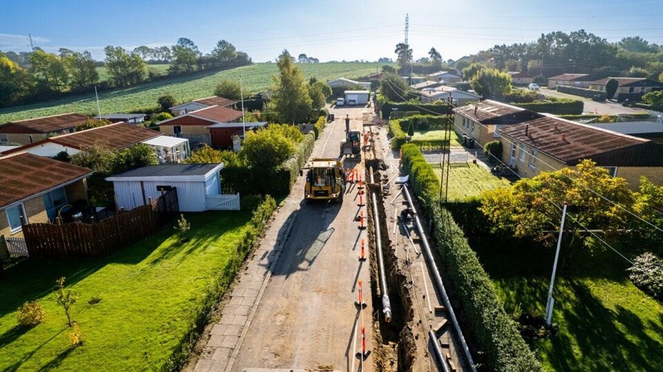 De aanleg van een warmtenet in de Deense stad Sønderborg.