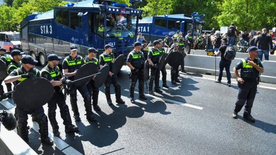 Politie bij demonstratie