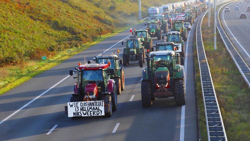 Boerenprotest op de snelweg