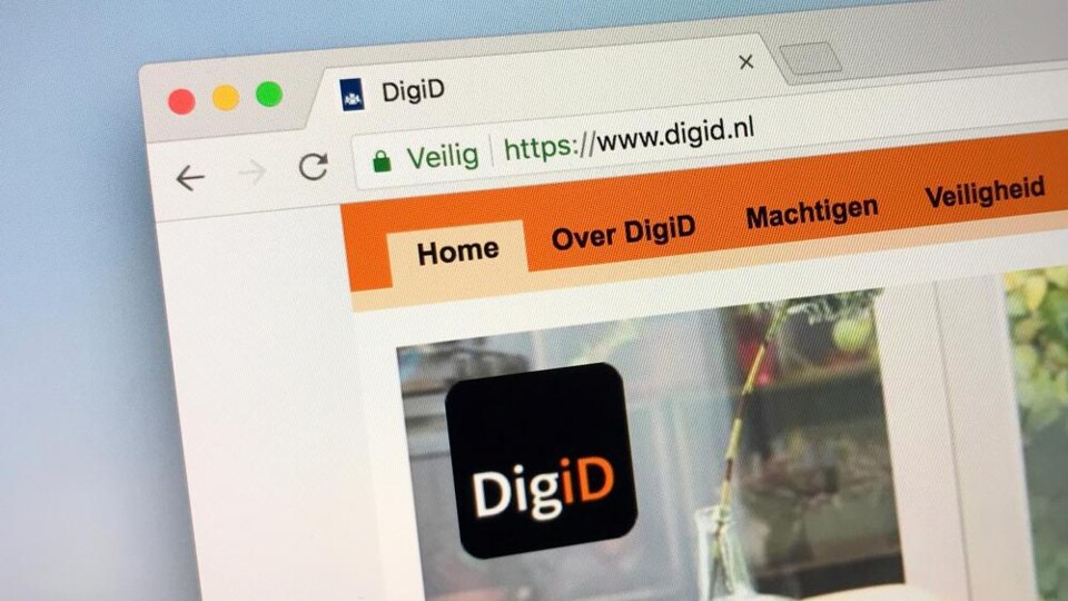 Homepage van DigiD