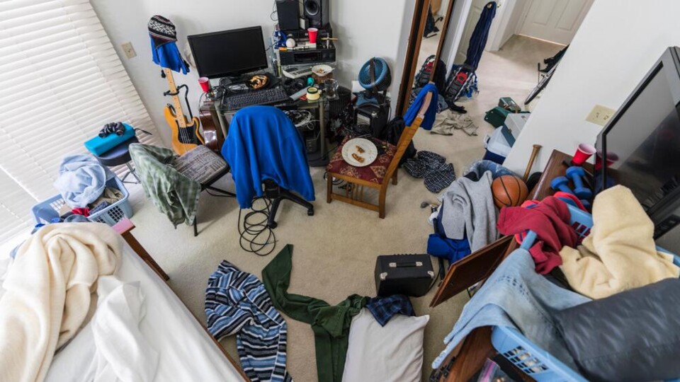 Rommelige studentenkamer
