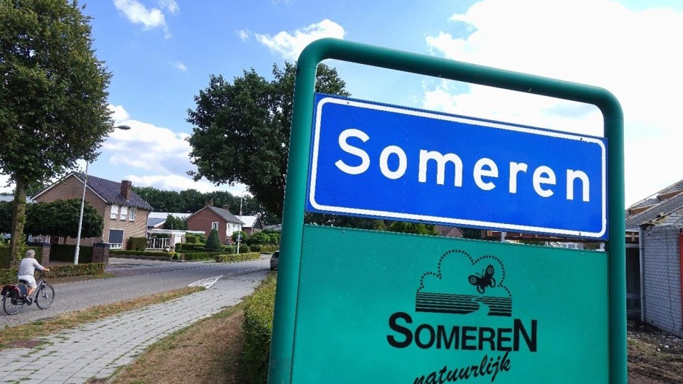 Plaatsnaambord van Someren, een dorp in de Brabantse gemeente Someren 