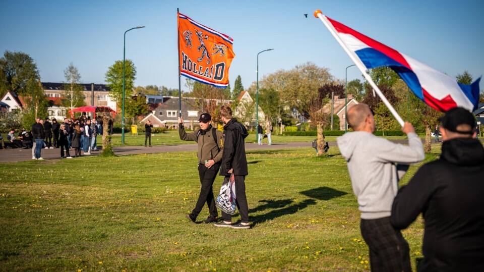 Een protest op evenemententerrein Het Podium tegen de komst van een tijdelijke opvang voor asielzoekers in IJsselstein.. 