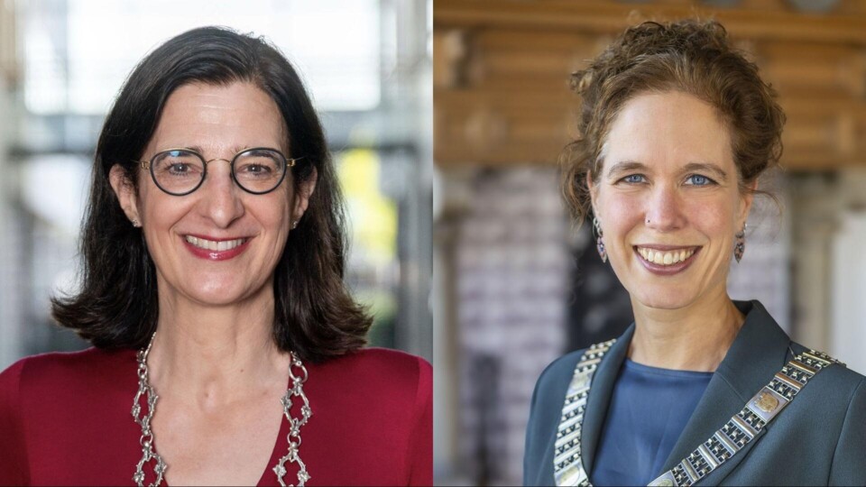 portretfoto's van beide burgemeesters met ambtsketting