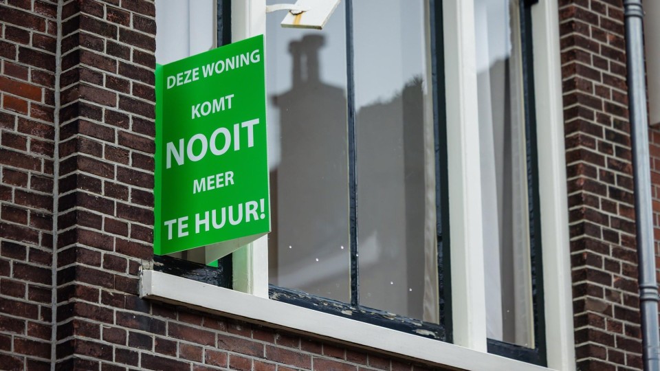 Bord: Onze woning komt nooit meer te huur