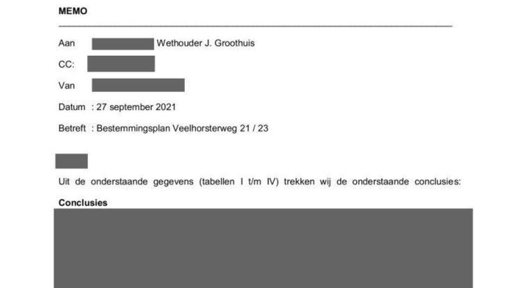 Een deel van het betwiste memo.