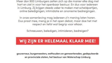 Limburgse bestuurders klaar met intimidatie